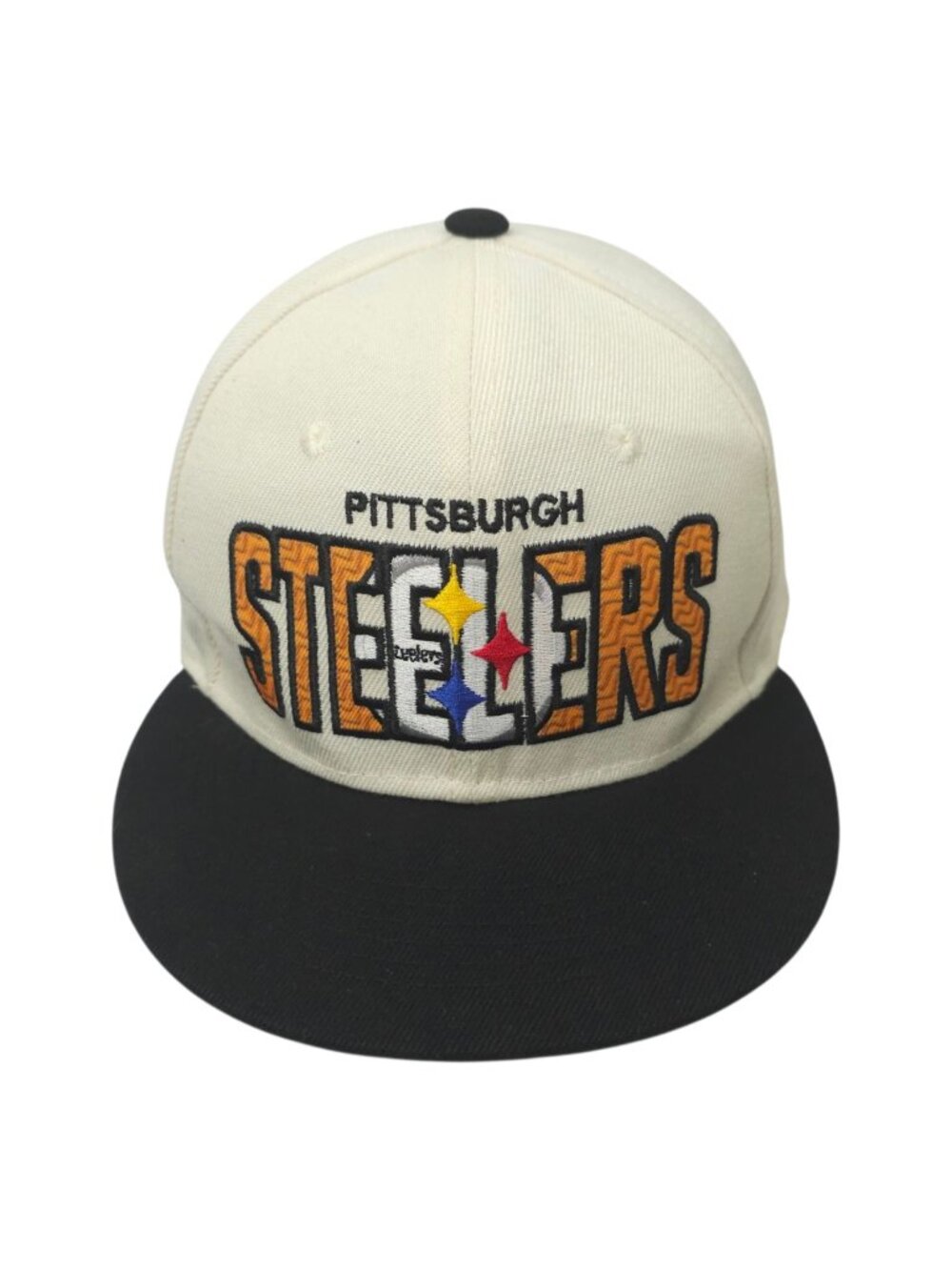 Pittsburgh Steelers Snapback Hat New Era 9FIFTY White Black Embroidered NFL Cap